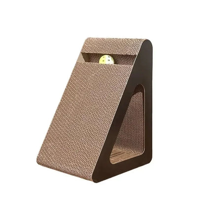 2-in-1 Triangle Cat Scratcher with Ball Toy