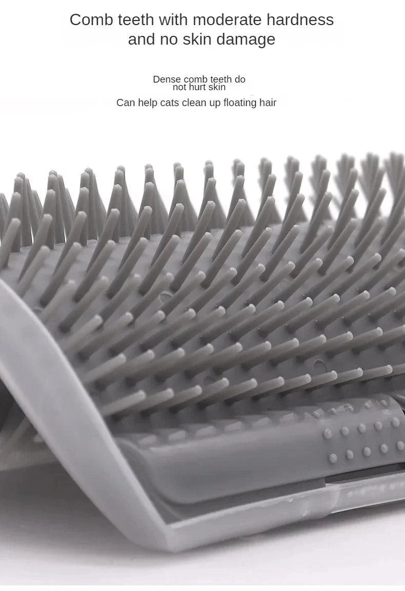 Adhesive cat relaxation self-service beauty device with massage comb