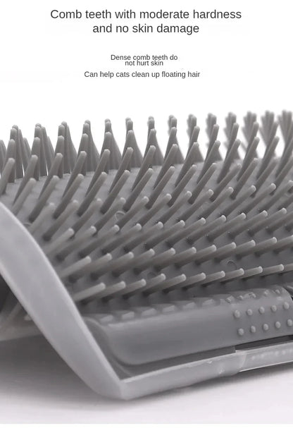 Adhesive cat relaxation self-service beauty device with massage comb