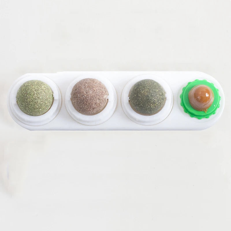 Lickable and rotatable catnip ball toy