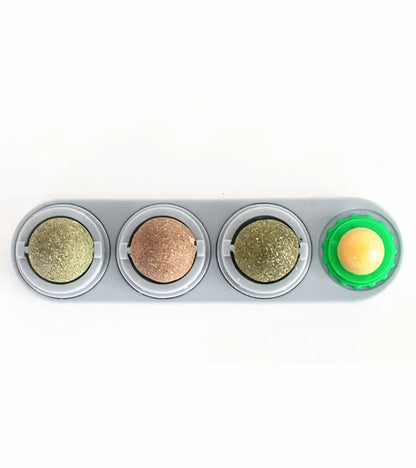 Lickable and rotatable catnip ball toy